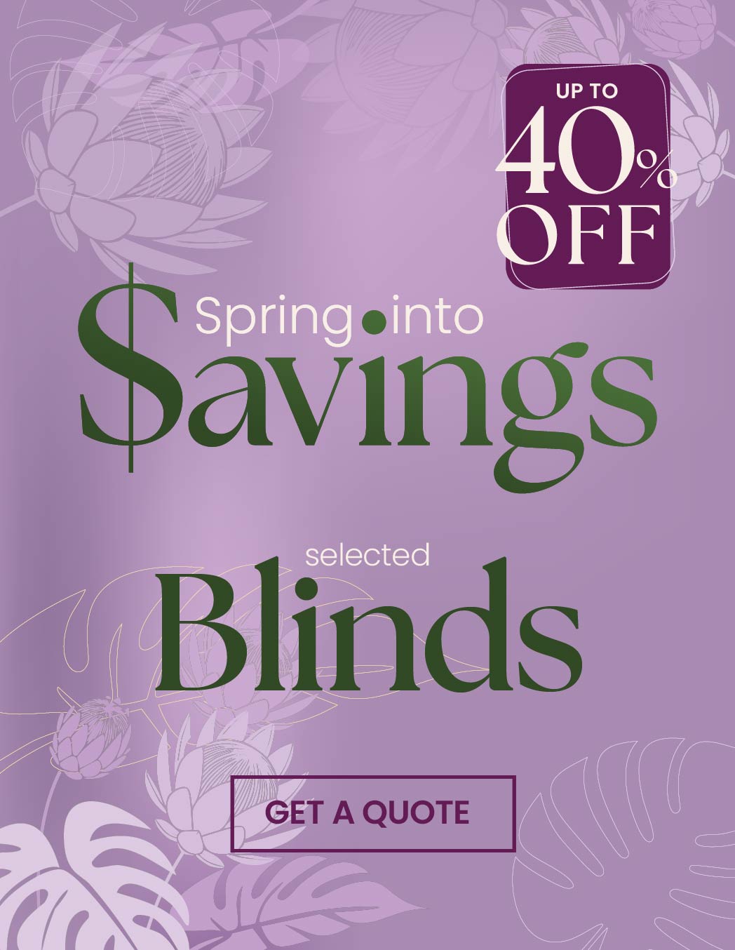 Spring Sale On for Blinds in Melbourne & Canberra