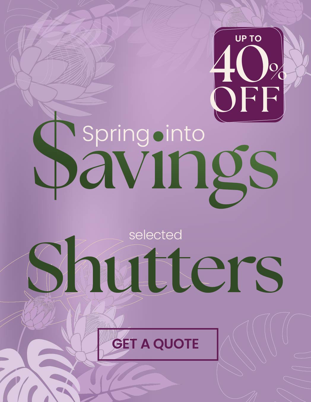 Up to 40% Off On Shutters